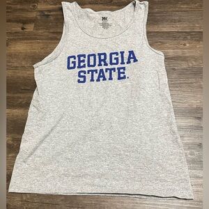 Georgia State Men's Gray Tank Top with Royal Blue Logo Size Medium